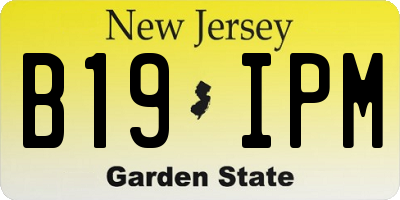NJ license plate B19IPM