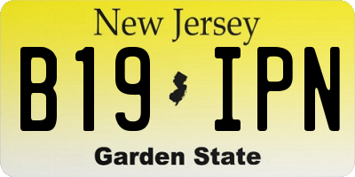 NJ license plate B19IPN