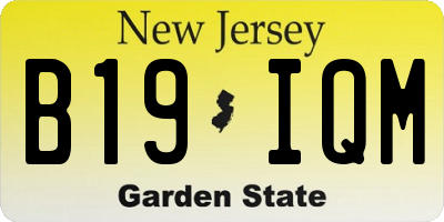 NJ license plate B19IQM