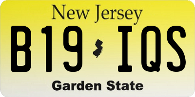 NJ license plate B19IQS