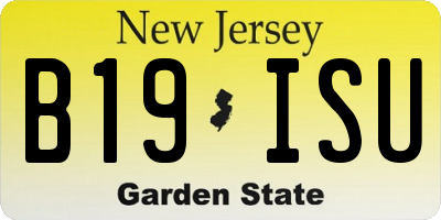 NJ license plate B19ISU