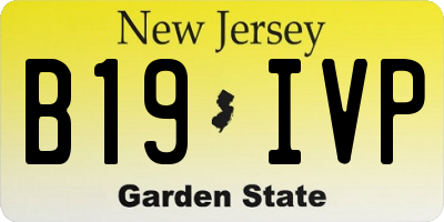 NJ license plate B19IVP