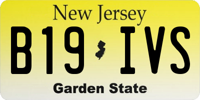 NJ license plate B19IVS