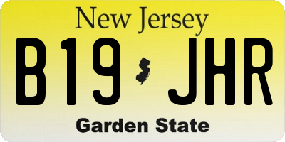 NJ license plate B19JHR