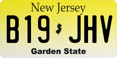 NJ license plate B19JHV