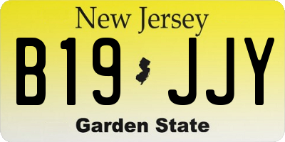 NJ license plate B19JJY