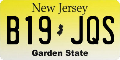 NJ license plate B19JQS