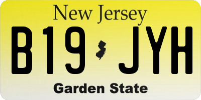 NJ license plate B19JYH