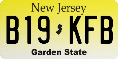 NJ license plate B19KFB