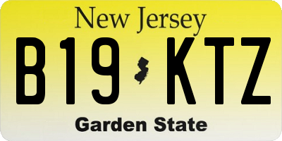 NJ license plate B19KTZ