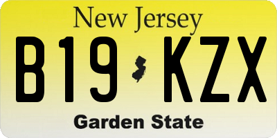 NJ license plate B19KZX