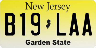 NJ license plate B19LAA