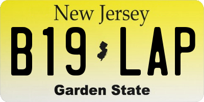 NJ license plate B19LAP