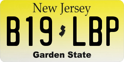 NJ license plate B19LBP
