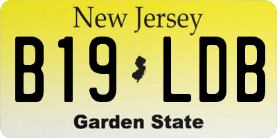 NJ license plate B19LDB