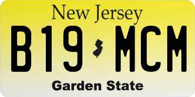 NJ license plate B19MCM