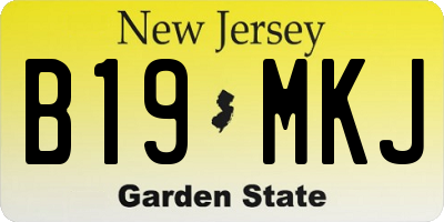 NJ license plate B19MKJ