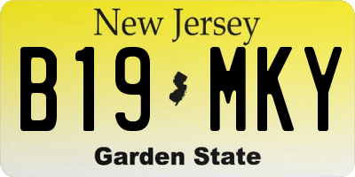 NJ license plate B19MKY