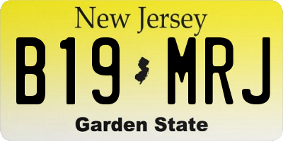 NJ license plate B19MRJ