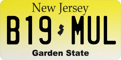 NJ license plate B19MUL