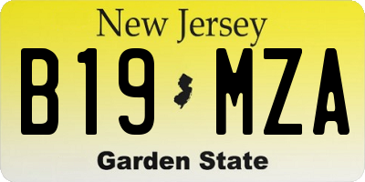 NJ license plate B19MZA