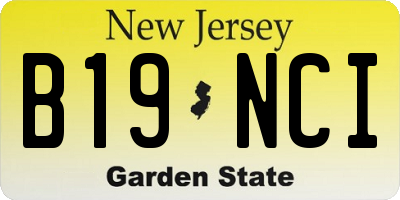NJ license plate B19NCI