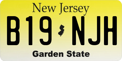 NJ license plate B19NJH