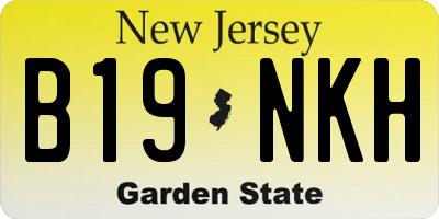 NJ license plate B19NKH