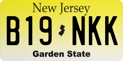 NJ license plate B19NKK