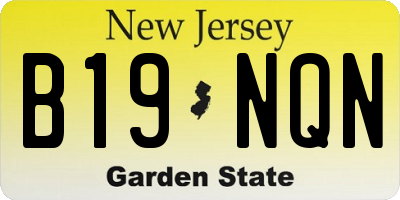 NJ license plate B19NQN
