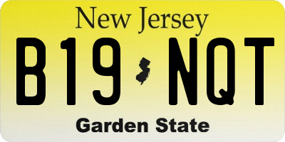 NJ license plate B19NQT