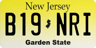 NJ license plate B19NRI