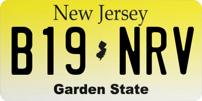 NJ license plate B19NRV