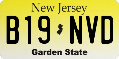 NJ license plate B19NVD