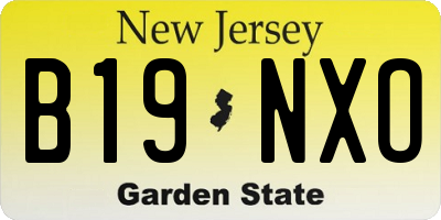 NJ license plate B19NXO