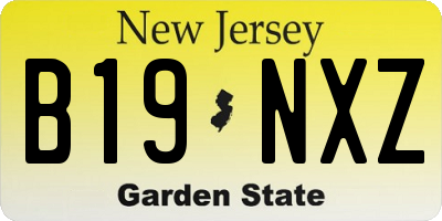 NJ license plate B19NXZ