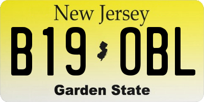 NJ license plate B19OBL