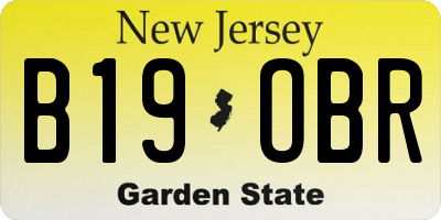 NJ license plate B19OBR