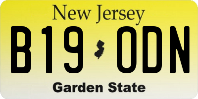 NJ license plate B19ODN