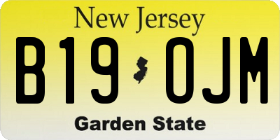 NJ license plate B19OJM