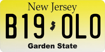 NJ license plate B19OLO