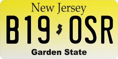 NJ license plate B19OSR