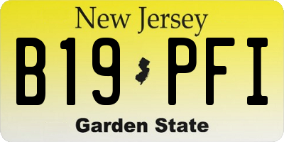 NJ license plate B19PFI