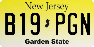 NJ license plate B19PGN