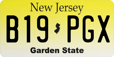 NJ license plate B19PGX