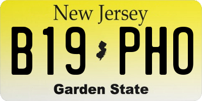 NJ license plate B19PHO