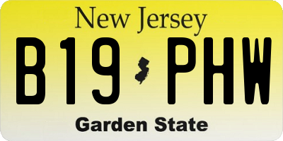 NJ license plate B19PHW