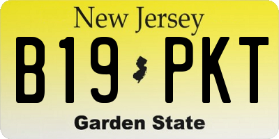 NJ license plate B19PKT