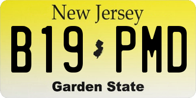 NJ license plate B19PMD