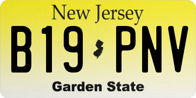 NJ license plate B19PNV
